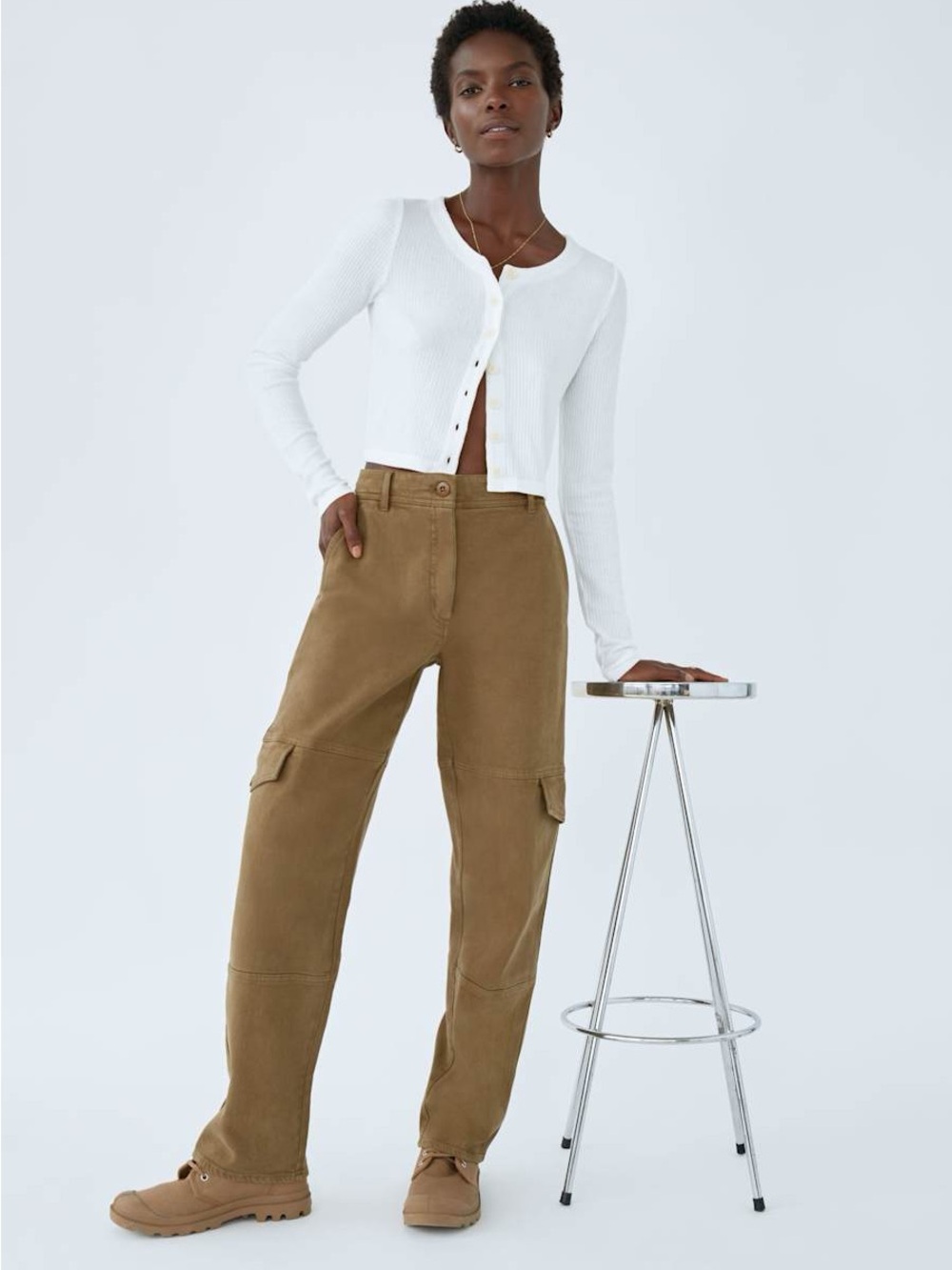 Wilfred Straight-Leg Cargo Pants in Tan